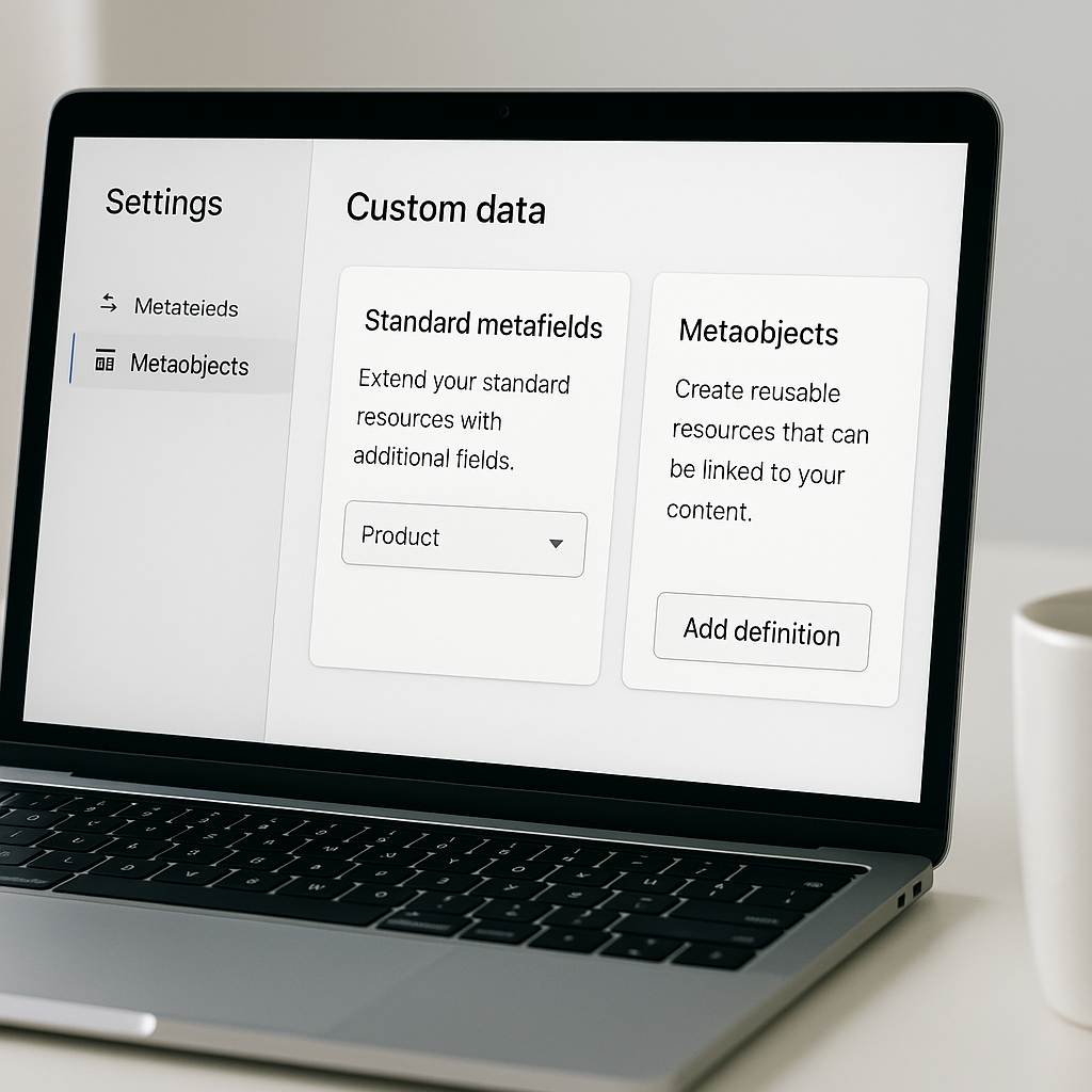 Enable Standard Metafields and Metaobjects with Custom Data Definitions