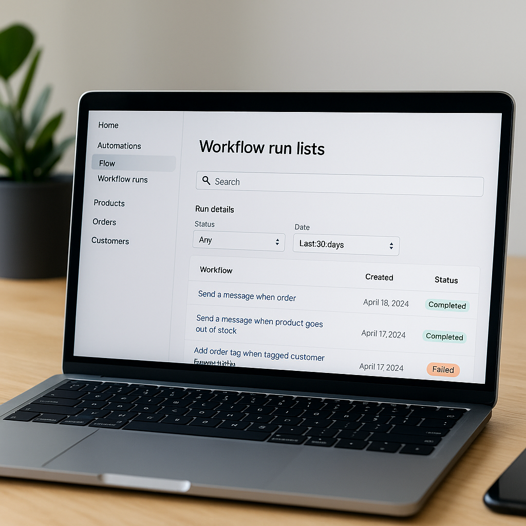 Streamline Troubleshooting with Improved Workflow Run Lists in Shopify Flow