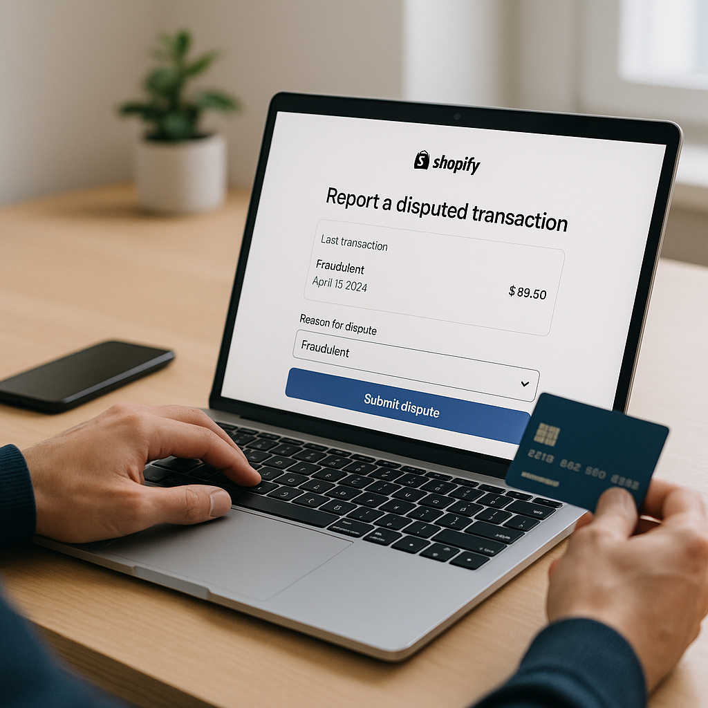 Streamlined Fraud Dispute Reporting for Shopify Balance & Credit Card Users
