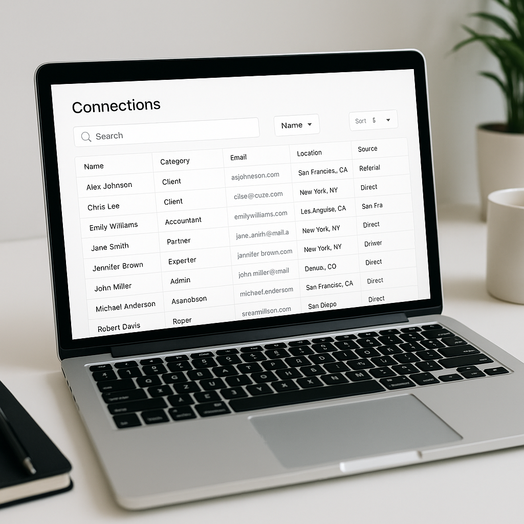 Enhanced Search and Sorting Features in Collective's Connections Table