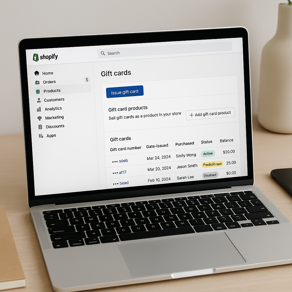 Shopify App Update: Improvements to the Gift Cards Section